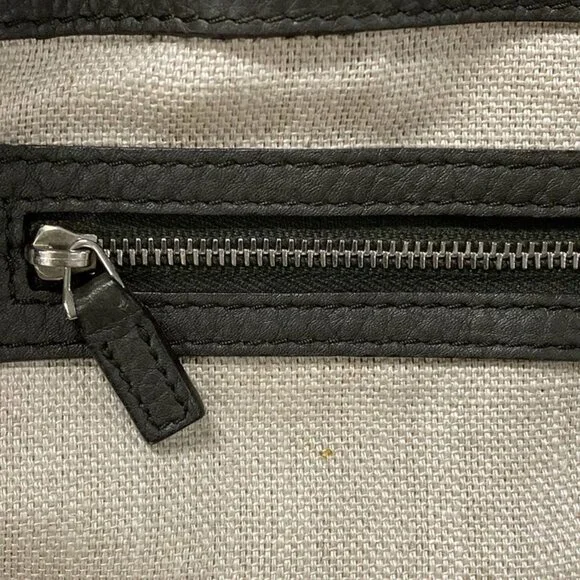 Gucci Tote GG Pattern Icon Bit Beige Dark Brown Khaki Leather - Picture 15 of 15